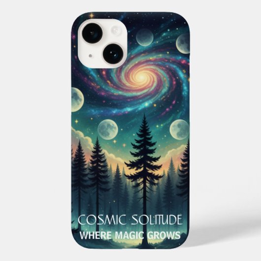 Cosmic Solitude Galaxy Forest • Moon Phases Case-Mate iPhoneケース (裏面)
