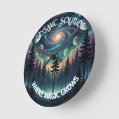 Cosmic Solitude Galaxy Forest •Phases (数字なし) ラウンド壁時計 (傾斜)