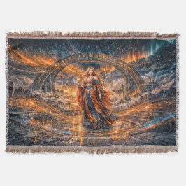 Cosmic Sorceress – Fantasy Throw Blanket スローブランケット