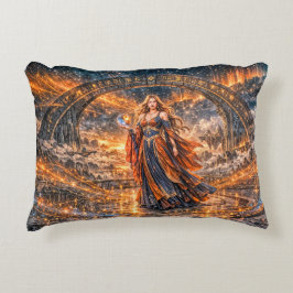Cosmic Sorceress – Fantasy Throw Pillow アクセントクッション