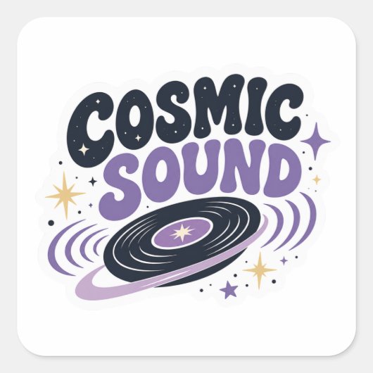 Cosmic Sound Abstract Design Sticker スクエアシール (正面)