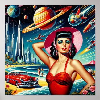 Cosmic Space Illustration ポスター