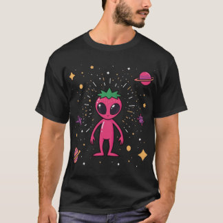 Cosmic Strawberry Alien – Cute Sci-Fi Fruit Tシャツ
