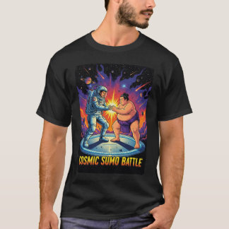 Cosmic Sumo Showdown - Retro 80s Sci-Fi Wrestling Tシャツ