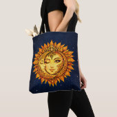 Cosmic Sun Moon Boho Goddess Celestial Mandala Art トートバッグ (クローズアップ)