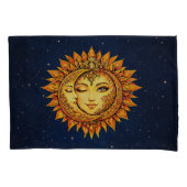 Cosmic Sun Moon Boho Goddess Celestial Mandala Art 枕カバー (正面左)