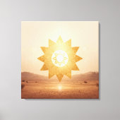 Cosmic Sun Portal Boho Wall Art | Golden Mandala キャンバスプリント (正面)