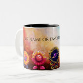 Cosmic Sunflower Mug-Personalized Gift ツートーンマグカップ (正面左)