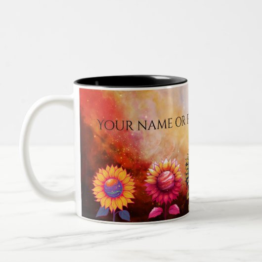 Cosmic Sunflower Mug-Personalized Gift ツートーンマグカップ (左)