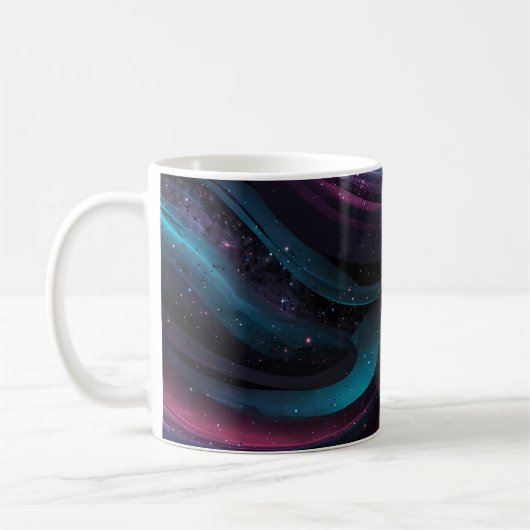 🌌 Cosmic Swirls: Galaxy-Inspired Abstract Design  コーヒーマグカップ (左)