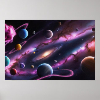 Cosmic Symphony of Planets and Galaxies ポスター