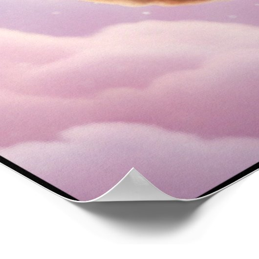 Cosmic Teddy Astronaut Art Poster ポスター (角)