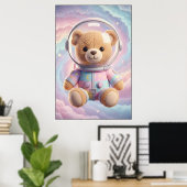 Cosmic Teddy Astronaut Art Poster ポスター (ホームオフィス)