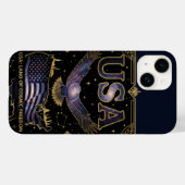 Cosmic USA Eagle Celestial Map Art Case-Mate iPhoneケース (裏面 (横))