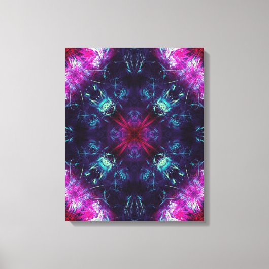Cosmic Violet Energy Fractal Art キャンバスプリント (正面)