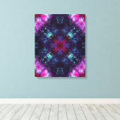 Cosmic Violet Energy Fractal Art キャンバスプリント (インサイチュ (ウッドフロア))