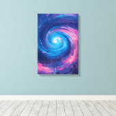 Cosmic Vortex: Pink & Blue Singularity Print キャンバスプリント (インサイチュ (ウッドフロア))