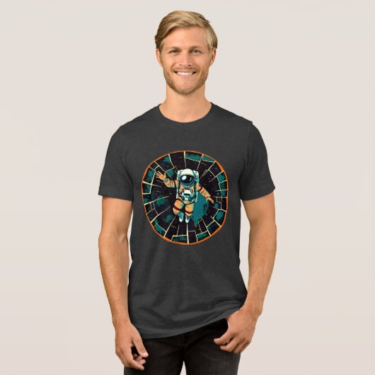 Cosmic Voyager：宇宙飛行士スタイル トライブレンドＴシャツ (正面全面)