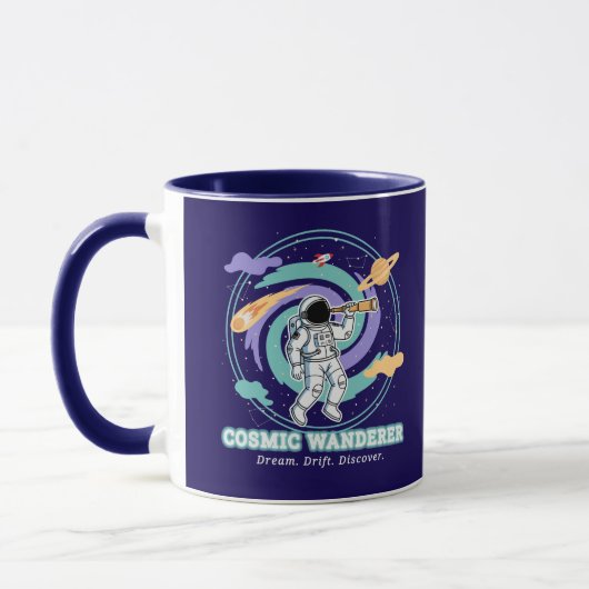 Cosmic Wanderer Astronaut Telescop マグカップ (左)