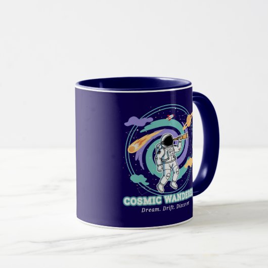 Cosmic Wanderer Astronaut Telescop マグカップ (正面右)