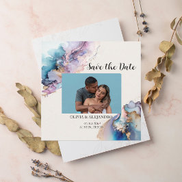 Cosmic Water Color Save the Date Card
