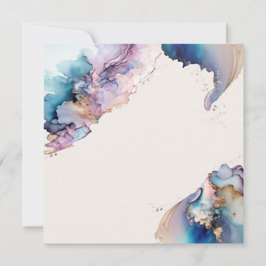 Cosmic Water Color Save the Date Card (裏面)