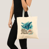 Cosmic Whale & Mushrooms Tote トートバッグ (正面(商品))