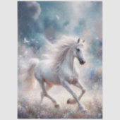 Cosmic White Horse Artistic Craft Decoupage 薄葉紙 (正面)