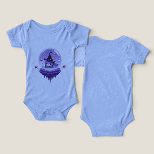Cosmic Witch Cat Kawaii Baby Bodysuit (デザイン正面&裏面)