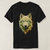 Cosmic Wolf Geometric Mystical Animal Art Tシャツ (デザイン正面)