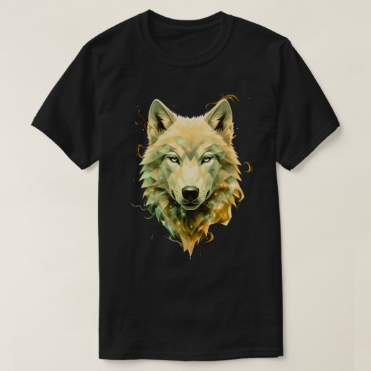 Cosmic Wolf Geometric Mystical Animal Art Tシャツ (デザイン正面)