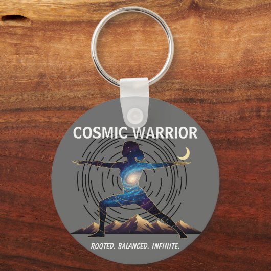 Cosmic Yoga Warrior | Galaxy Body Pose キーホルダー (裏面)