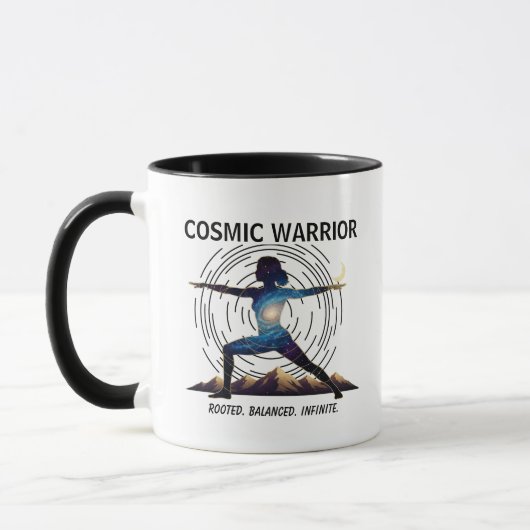 Cosmic Yoga Warrior | Galaxy Body Pose マグカップ (左)