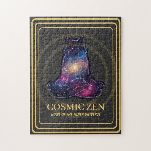 Cosmic Zen Wolf – Meditating Galaxy Spirit Animal  ジグソーパズル (縦)