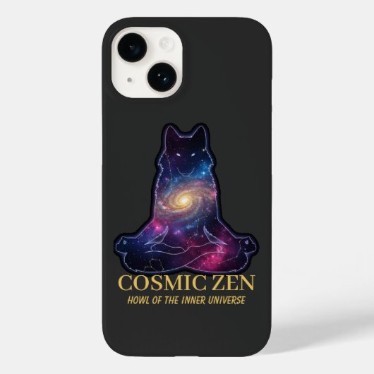 Cosmic Zen Wolf – Meditating Galaxy Spirit Animal  Case-Mate iPhoneケース (裏面)