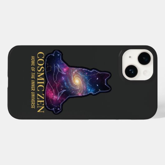 Cosmic Zen Wolf – Meditating Galaxy Spirit Animal  Case-Mate iPhoneケース (裏面 (横))
