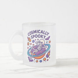 Cosmically Spooky Design Space Skeleton Halloween フロストグラスマグカップ