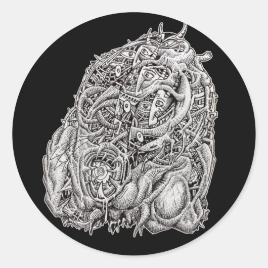 Cosmographic head、Brian Benson、ステッカー ラウンドシール (正面)