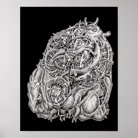 Cosmographic head、Brian Benson、ブラック ポスター (正面)