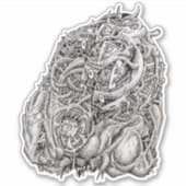 Cosmographic head, by Brian Benson Vinyl Sticker シール (正面)