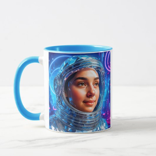 Cosmonaute futuriste néon マグカップ (左)