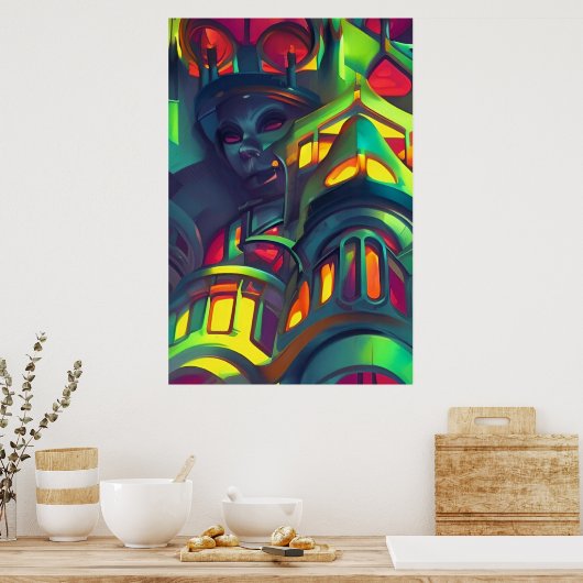 Cosmopolis of Curiosity by Wombott ポスター (キッチン)