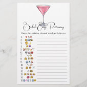 Cosmopolitan Bridal shower emoji pictionary (正面)
