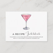 Cosmopolitan cocktail Bridal shower Recipe エンクロージャーカード (正面)