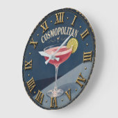 Cosmopolitan Cocktail Home Bar Decor ラージ壁時計 (傾斜)