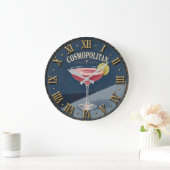 Cosmopolitan Cocktail Home Bar Decor ラージ壁時計 (ホーム)
