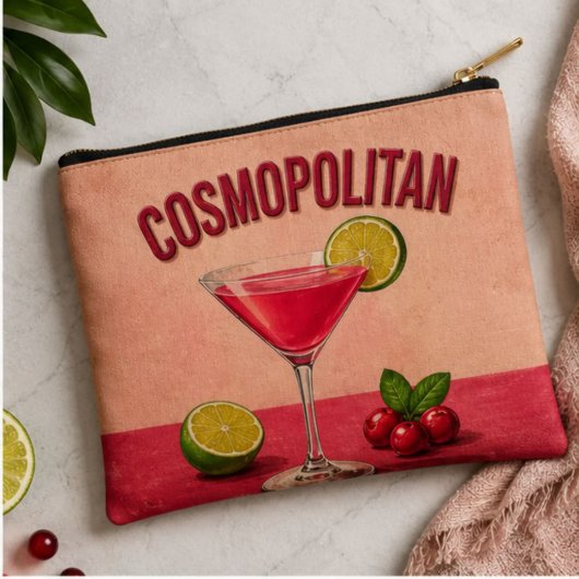 Cosmopolitan Cocktail Pink Martini Bar Decor アクセサリーポーチ