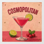 Cosmopolitan Cocktail Pink Martini Bar Decor ウィンドウサイン (シート)