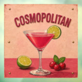 Cosmopolitan Cocktail Pink Martini Bar Decor ウィンドウサイン (シート3)