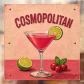 Cosmopolitan Cocktail Pink Martini Bar Decor ウィンドウサイン (シート2)